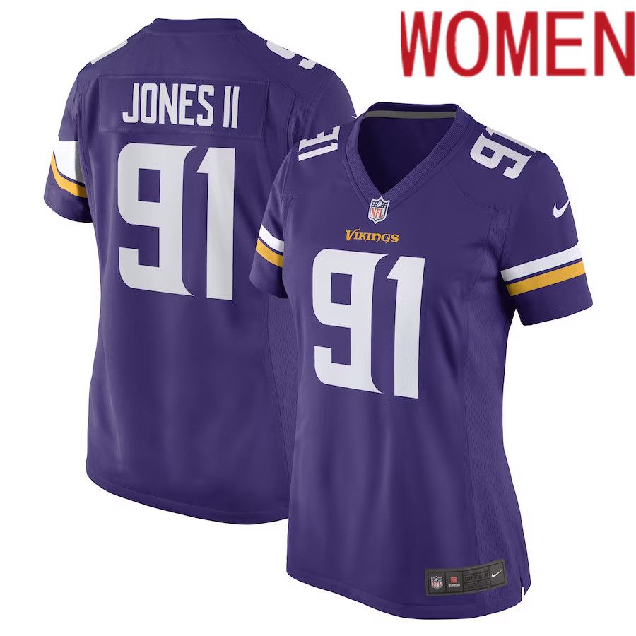Women Minnesota Vikings #91 Patrick Jones II Nike Purple Game Player NFL Jersey->women nfl jersey->Women Jersey